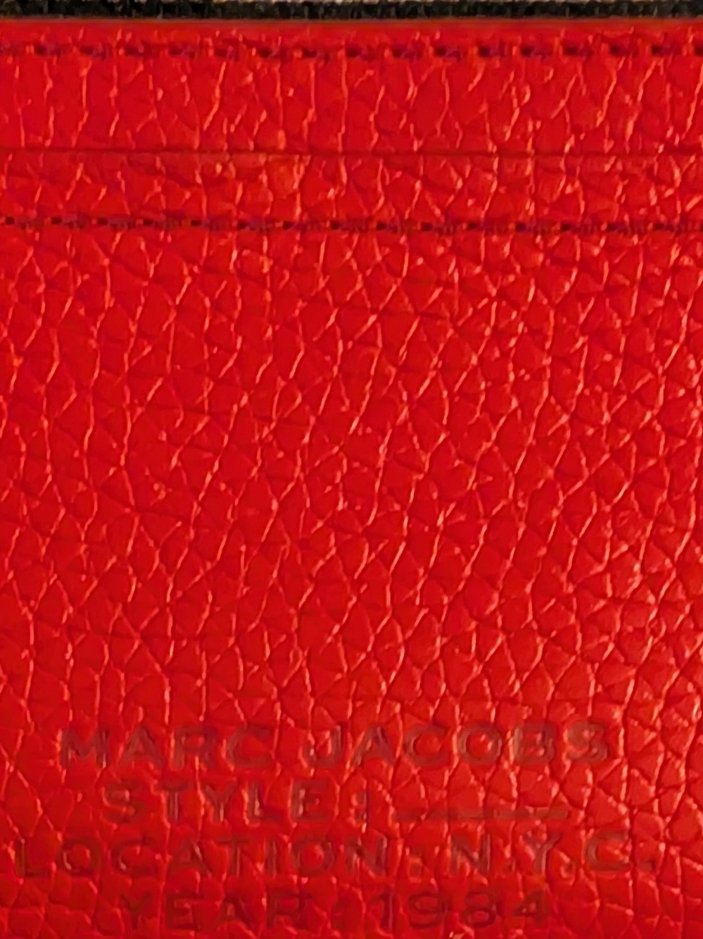 Red Leather Wallet with Gold Chain Accent - Picture 5 of 6